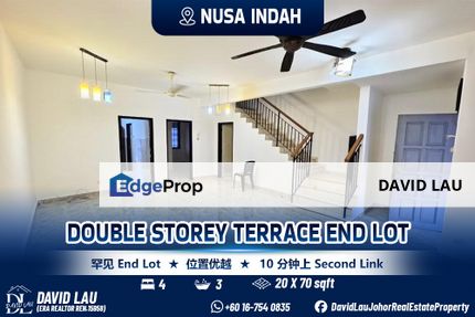 Nusa Indah Double Storey Terrace End Lot Unblock View, Johor, Nusajaya