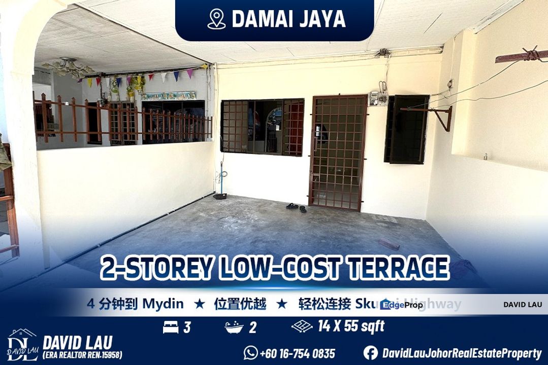 Damai Jaya 2-Storey Low-Cost Terrace House for Rent, Johor, Skudai