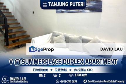 V @ Summer Place Duplex Apartment High Floor 2 Bedrooms 2 Bathrooms, Johor, Johor Bahru