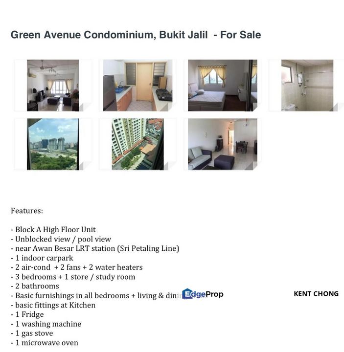 Green Avenue Bukit Jalil 🌳 3+1R Condo RM399K Near LRT, Kuala Lumpur, Bukit Jalil