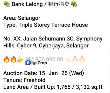 Bank Lelong-Symphony Hills, Cyber 9 (3 storey), Selangor, Cyberjaya