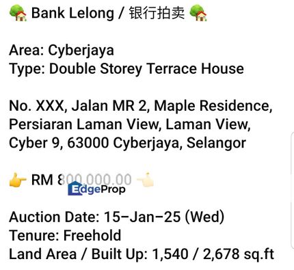 Bank Lelong-Maple Residence, Selangor, Cyberjaya