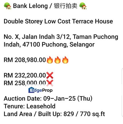 Bank Lelong-Taman Puchong Indah (2 storey), Selangor, Puchong