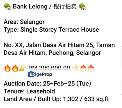 Bank Lelong-Taman Desa Air Hitam, Puchong, Selangor, Puchong