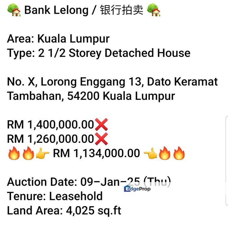 Bank Lelong-Dato Keramat Tambahan, Kuala Lumpur, Kuala Lumpur, Keramat