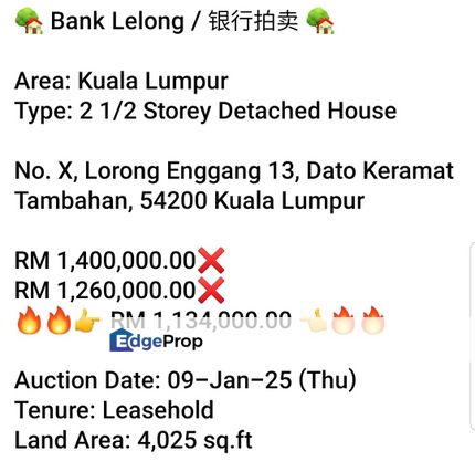 Bank Lelong-Dato Keramat Tambahan, Kuala Lumpur, Kuala Lumpur, Keramat