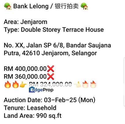 Bank Lelong-Bandar Saujana Putra, Jenjarom (2 storey), Selangor, Jenjarom