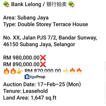 Bank Lelong-Bandar Sunway, Subang Jaya (2 storey), Selangor, Bandar Sunway