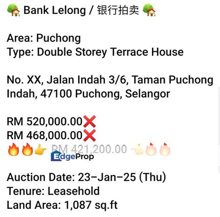 Bank Lelong-Taman Puchong Indah (2 storey), Selangor, Puchong