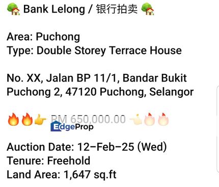 Bank Lelong-Bandar Bukit Puchong 2 (2 storey), Selangor, Puchong