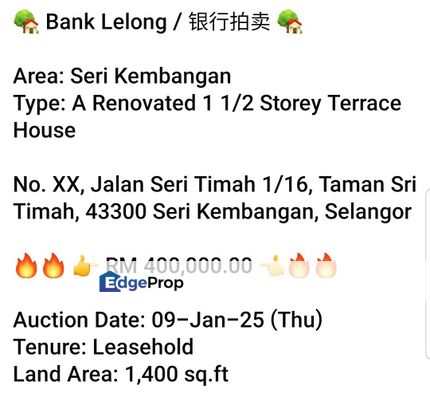 Bank Lelong-Taman Sri Timah, Seri Kembangan (1.5 storey), Selangor, Seri Kembangan