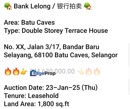 Bank Lelong-Bandar Baru Selayang (2 storey), Selangor, Selayang