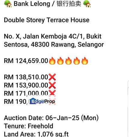 Bank Lelong-Bukit Sentosa, Rawang, Selangor, Rawang