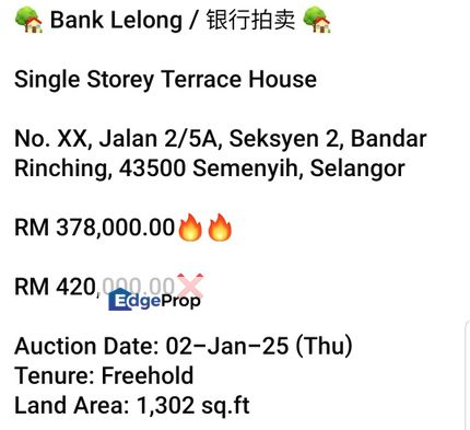 Bank Lelong- Bandar Rinching, Semenyih, Selangor, Semenyih