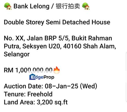 Bank Lelong-Bukit Rahman Putra, Shah Alam, Selangor, Shah Alam