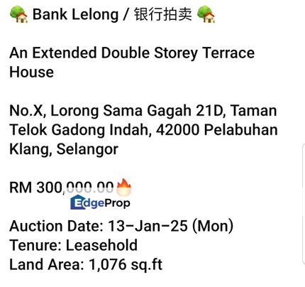 Bank Lelong-Taman Telok Gadong Indah, Selangor, Klang