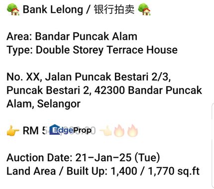 Bank Lelong-Puncak Bestari 2 (2 storey), Selangor, Bandar Puncak Alam