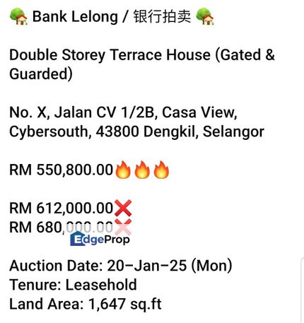 Bank Lelong-Casa View, Cybersouth ( 2 storey), Selangor, Cyberjaya