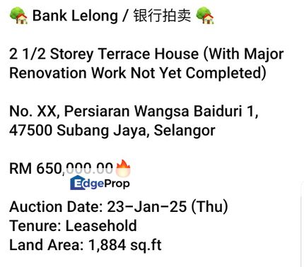 Bank Lelong-Subang Jaya (2.5 storey), Selangor, Subang Jaya