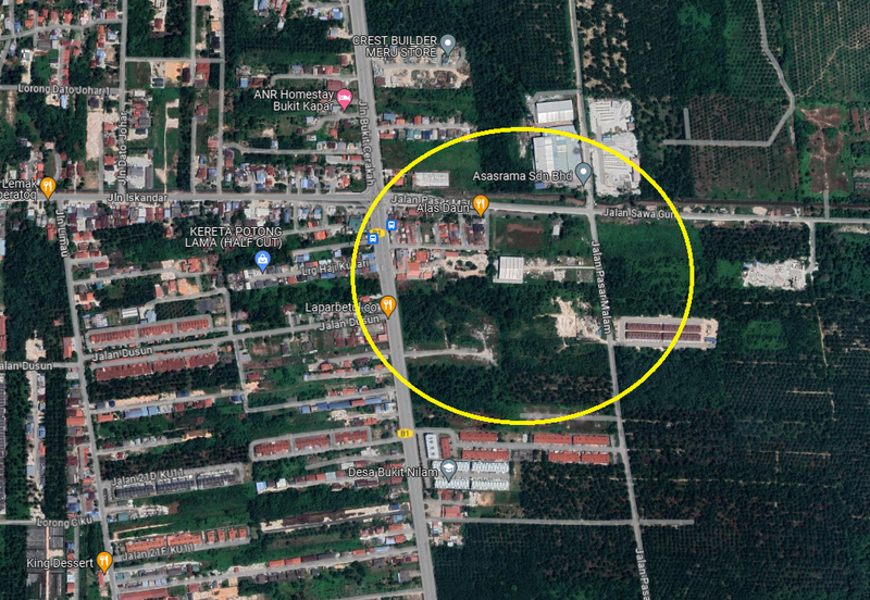 Commercial Zoning Land facing Jalan Meru Tambahan, Kampung Bukit Kapar, Kapar for Sale