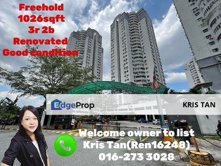 Near by MRT station, freehold, 1126sqft, Renovated, Below market, Selangor, Pandan Perdana