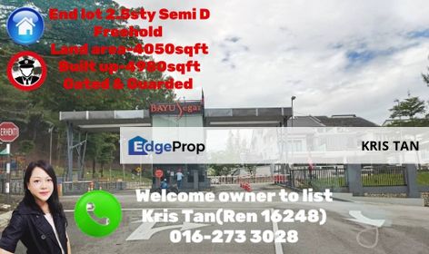 Bayu Segar End lot 3 Sty Semi D, Freehold, Beside LEISURE MALL, Kuala Lumpur, Cheras