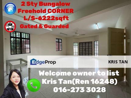 CORNER 2 Storey Bungalow lot, Freehold, Selangor, Batu 9th Cheras