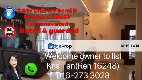 Bandar Tun Hussein Onn, 2 Sty Semi D[28X57] Freehold, Security, Selangor, Batu 9th Cheras