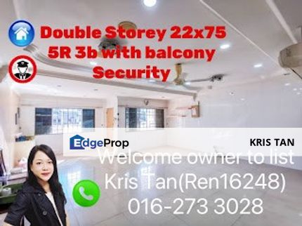 Taman Connaught,2 Sty[22x75]with security, 5r 3b,near shop lot, Kuala Lumpur, Cheras