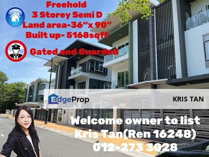 Bukit Suria, 3 Sty Semi D, Freehold, Fully Furnish, Selangor, Cheras South