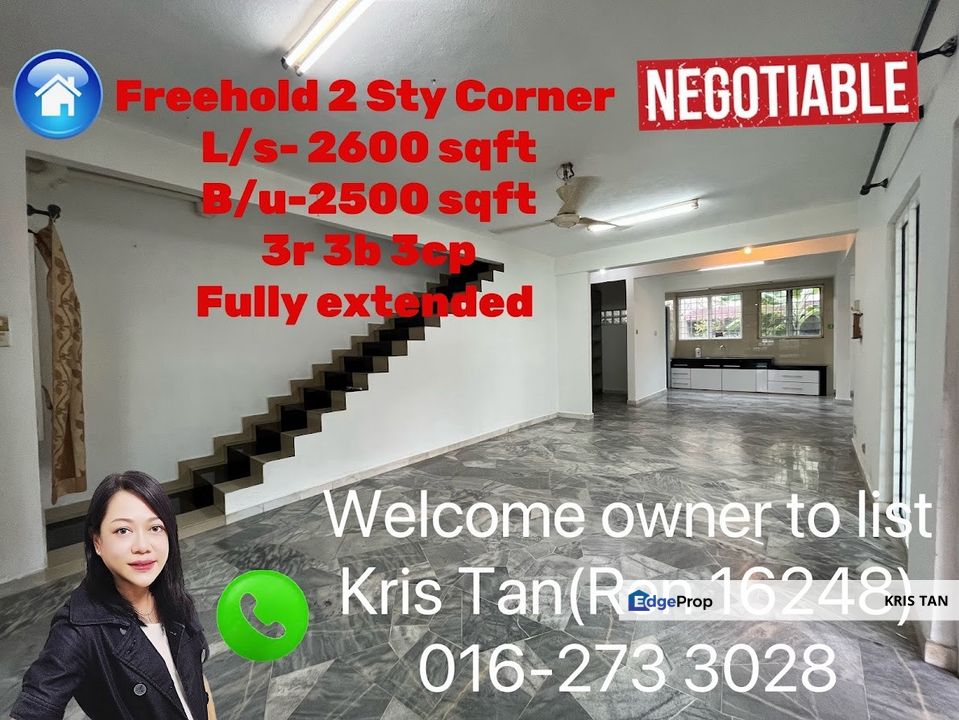 Taman Cheras Mas,Freehold 2 Sty[40x65]Conner unit,Full Extended, Selangor, Batu 9th Cheras