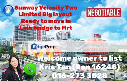 Sunway Velocity Two, Bigger layout,Corner unit,Ready to move in, Kuala Lumpur, Cheras