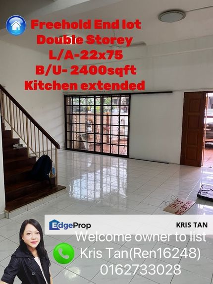 Taman Cuepacs,End lot, Freehold Double Storey,22x75,5r 3b, Selangor, Batu 9th Cheras