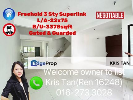 Tropicana Cheras,22x75,3 Storey, Freehold, Brand new, Gated & Guarded, Selangor, Kajang