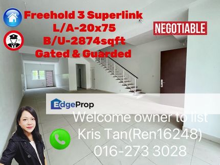 Tropicana Cheras,20x75,3 Storey, Freehold, Brand new, Gated & Guarded, Selangor, Kajang