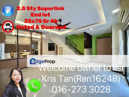 Sunway Cheras 2.5 Storey End Lot, Freehold, Security,5r 4b, Selangor, Batu 9th Cheras