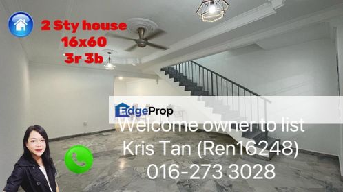 Taman Cheras Mas, Double storey, 16x60,Partly furnish, Selangor, Batu 9th Cheras