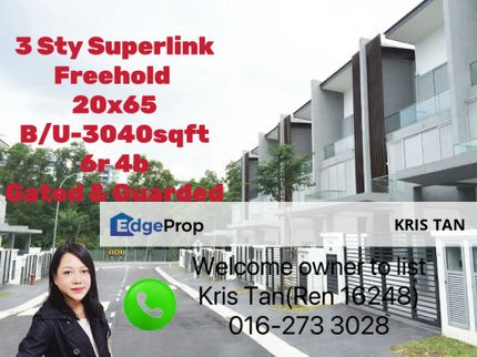 Sunstone Villa 3 Sty Superlink house, Freehold, Selangor, Cheras