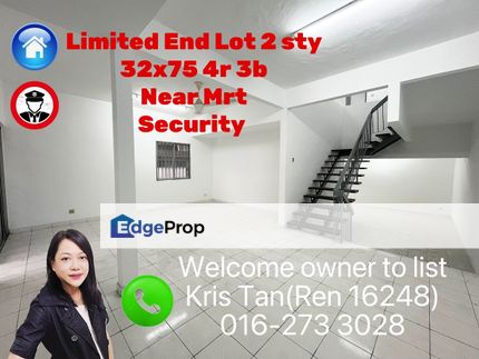 [End lot]Taman Desa Aman,2 Sty [32x75]4r 3b,near MRT,Security, Kuala Lumpur, Cheras