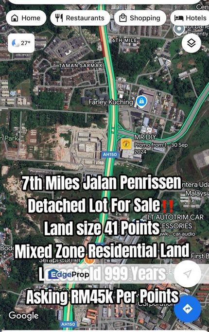 7th Miles Jalan Penrissen Detached Lot For Sale, Sarawak, Kuching