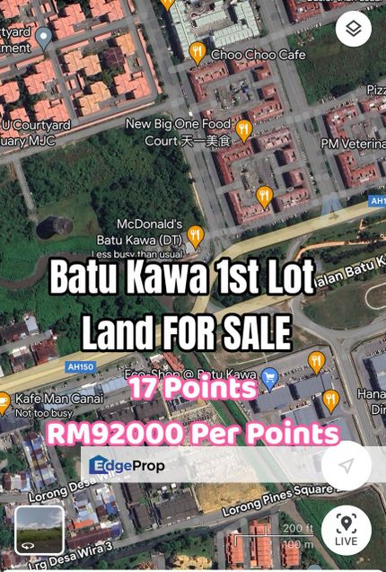 Batu Kawa 1st Lot Land For Sale 4.5 Miles Batu Kawa, Sarawak, Kuching