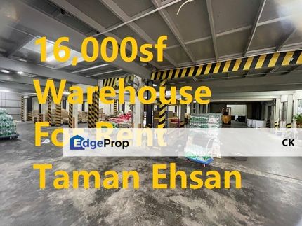 Suitable Warehouse For Rent  for Storage, Food Industries, Logistic and Warehouse@ Taman Ehsan, Kepong, Kuala Lumpur, Kuala Lumpur, Kepong