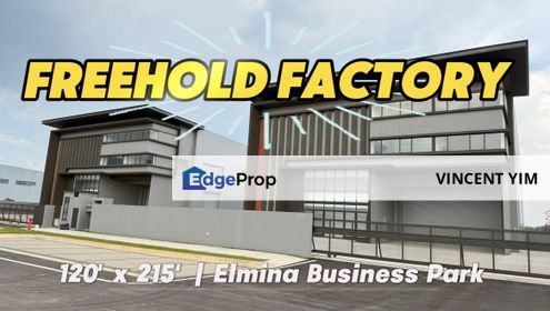Rare Resale! Elmina Business Park Detached Factory (11,942sf) - 120'x215' Freehold, 9m Ceiling Height, Ready to Move In , Selangor, Sungai Buloh