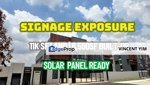 SEMI-DETACHED FACTORY @ ELMINA BUSINESS PARK For Sale  | Free Signage + Solar Panel Included | 6,500sf Built-Up | 11,200sf Land , Selangor, Sungai Buloh