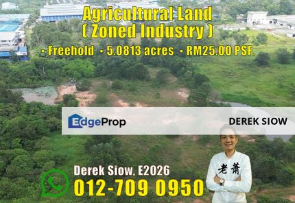 Ulu Tiram 5.0813 Acres of Agricultural Land (Zoned Industry), Johor, Ulu Tiram