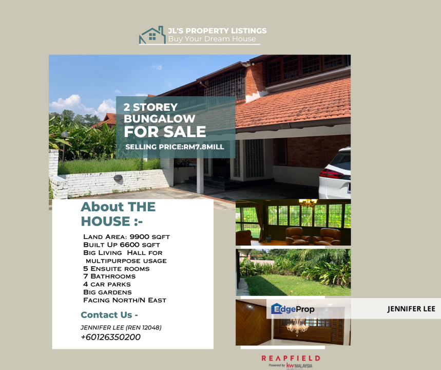 2 STOREY BUNGALOW HOUSE DAMANSARA HEIGHTS FOR SALE for Sale RM7
