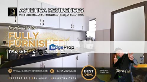Student-Friendly 4-Bedroom Condo at Astetica Residences, Mines Wellness City – Fully Furnished & Prime Location, Selangor, Seri Kembangan