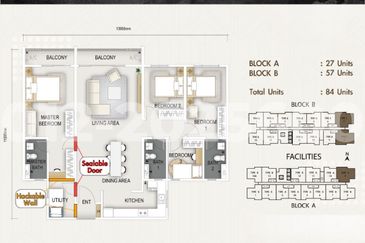 The Maxxon Cheras Type C 1500sqft 4+1 Rooms 3 Bathrooms 2 Balcony