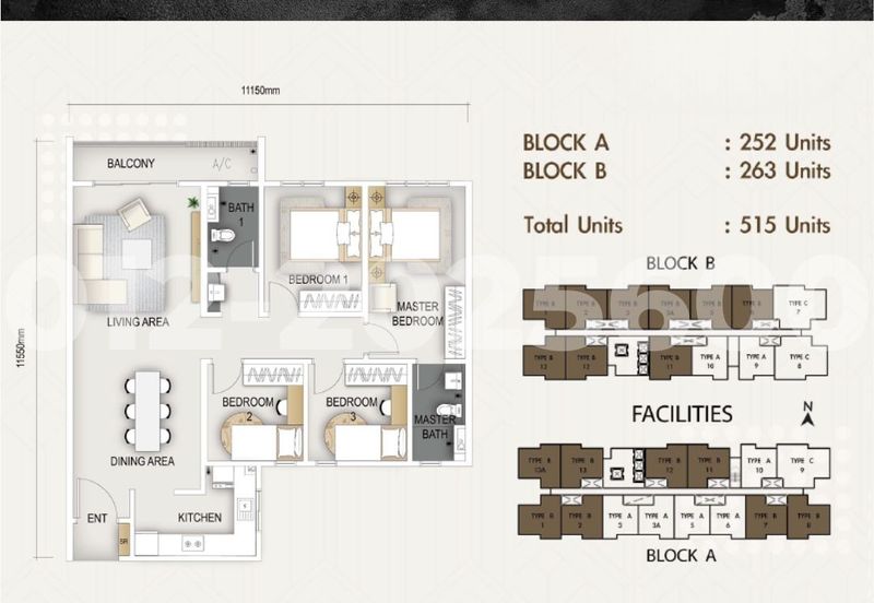 The Maxxon Condo 1150sqft 4 Bedrooms 2 Bathroom at Bandar Damai Perdana Condominium