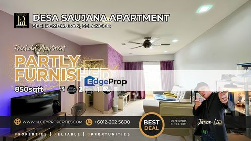 Freehold Apartment for Sale in Desa Saujana, Seri Kembangan 3 Bedrooms 2 Bathrooms, Selangor, Seri Kembangan